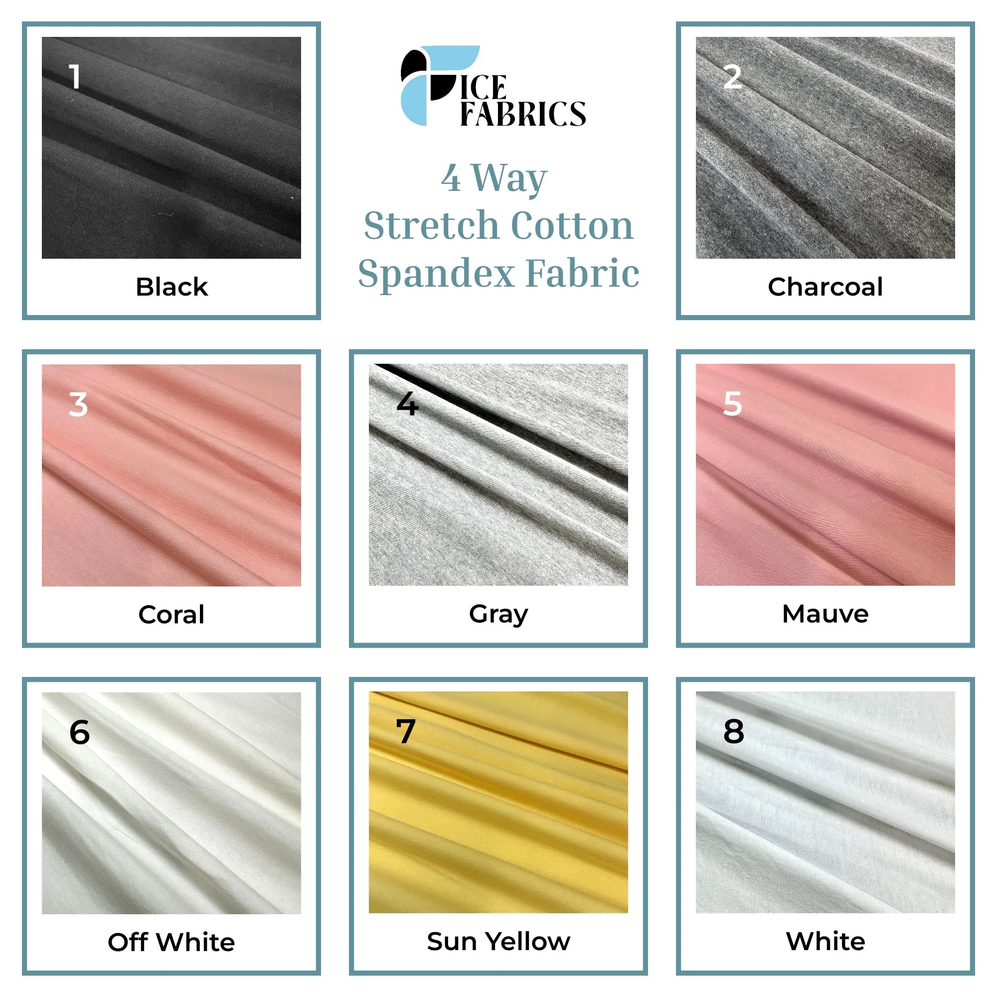 4 Way Stretch Cotton Spandex Fabric By The Yard